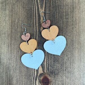 🌟Host Pick🌟Wooden Heart Earrings